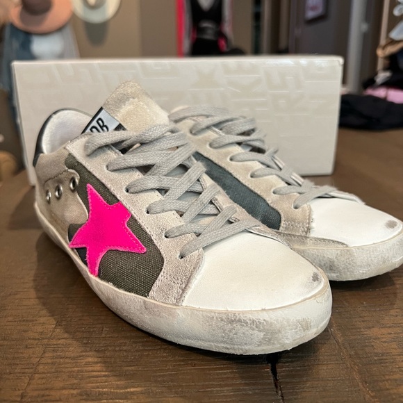 Golden goose superstar, camouflage, fuchsia star suede heel - size 36 - Picture 5 of 9